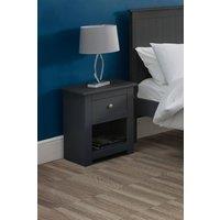 Julian Bowen Radley 1 Drawer Bedside Table with Shelf in Charcoal