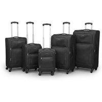 HOME LUXE INTERIOR Sunrise Bags 5-Piece Trolley Luggage Set Lightweight Black Suitcases | Size: 6 Pack
