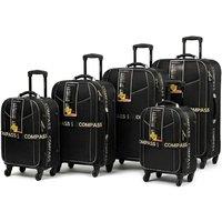 HOME LUXE INTERIOR Compass 5-Piece Hand Luggage Suitcase Set Expandable Cabin Bags in Black | Size: 5 Pack
