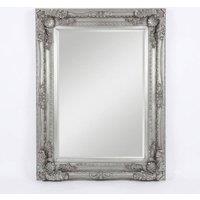 HOME LUXE INTERIOR Vintage Wall Mirror 90cm x 120cm Silver Ornate Antique Style Frame | Size: 130 cm x 35 cm