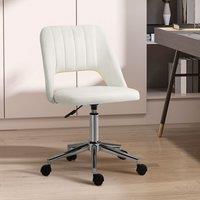 VINSETTO Mid-Back Swivel Home Office Chair Scallop Computer Chair in Cream