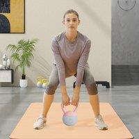 SPORTNOW Pink & Grey) Kettlebell with Non-Slip Handle | Size: 6kg