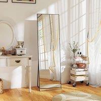 HOMCOM Full Length Mirror, Standing or Wall-Mounted Dressing Mirror, Black