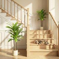 HOMCOM 90cm Lifelike Fake Tree with Bendable Trunks for Home Decor, Green