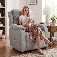HOMCOM Power Recliner Chair with Massage & Heat, Spring Seat, Light Grey | Size: Armchair