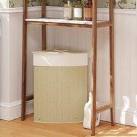 HOMCOM 55L Laundry Hamper with Removable Washable Liner Bag in Natural