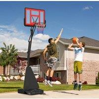 SPORTNOW 2.45-3.05m Basketball Hoop Outdoor with Rebound System & Wheels in Red | Size: 10ft