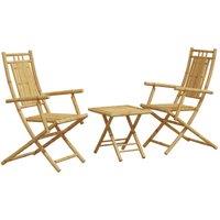 Berkfield Home 3 Piece Bistro Set Bamboo in Tan