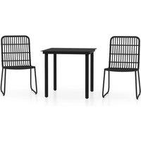 Berkfield Home 3 Piece Garden Dining Set Black