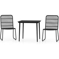 Berkfield Home 3 Piece Garden Dining Set Black