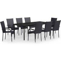 Berkfield Home 9 Piece Garden Dining Set Black