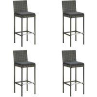 Berkfield Home 5 Piece Garden Bar Set with Cushions Poly Rattan Grey