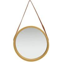 Berkfield Home Wall Mirror with Strap 50 cm Gold