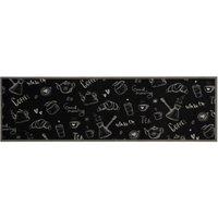Berkfield Home Kitchen Rug Washable Morning Black 45x150 cm Velvet