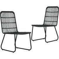 Berkfield Home Sturdy 3 Piece Outdoor Dining Set Poly Rattan & Glass in Black