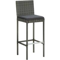 Berkfield Home Comfortable 5 Piece Garden Bar Set with Cushions Poly Rattan Grey
