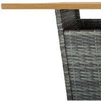Berkfield Home Comfortable 9 Piece Garden Bar Set with Cushions Poly Rattan Grey