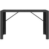 Berkfield Home Beautiful Bar Table with Glass Top Black 185x80x110 cm Poly Rattan | Size: 185 x 80 x 110 cm