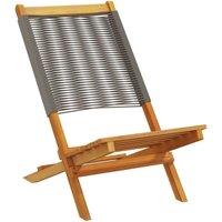 Berkfield Home Beautiful Garden Chairs 2 pcs Grey Solid Wood Acacia & Polypropylene