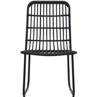 Berkfield Home Sturdy Garden Chairs 2 pcs Poly Rattan Black