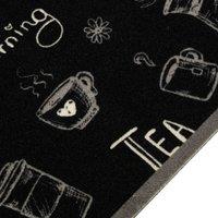Berkfield Home Kitchen Rug Washable Morning Black 45x150 cm Velvet