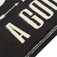 Berkfield Home Kitchen Rug Washable Coffee Text 45x150 cm Velvet in Black