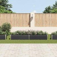 Berkfield Home Garden Raised Bed Galvanised Steel 320x40x45 cm Anthracite in Charcoal | Size: 320 x 40 x 45 cm