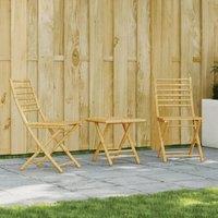 Berkfield Home 3 Piece Bistro Set Bamboo in Brown