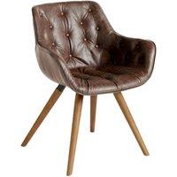 Angel Cerda Chocolate Leatherette Dining Chair with Walnut Legs in Brown
