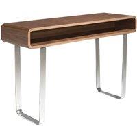 Angel Cerda Walnut Veneer Console Table with Chrome Legs in Brown
