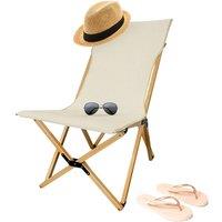 EONLION 1-Folding Camping Chair Butterfly Canvas Chair in Beige