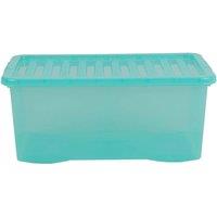 EONLION Plastic Storage Box with Lid 45L Set of 5 Spearmint in Turquoise | Size: 500mm