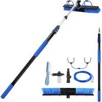 Ventryn 16FT Water Fed Window Cleaner Pole Telescopic Brush Tool Set in Blue