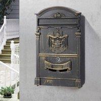 SPETLEK Vintage Rustic Letter Box Post Box Wall Mounted Decorative in Bronze