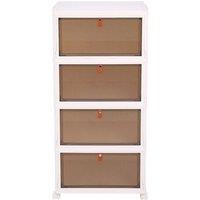SPETLEK Large Folding Storage Box Stackable Case Cabinet 4Tiers in White | Size: 0.6m2