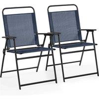 Kelvenix 2PCS Outdoor Dining Chairs Foldable navy blue | Size: 0.6m2