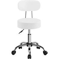 Kelvenix Faux Leather Salon Stool Swivel white | Size: 0.6m2