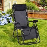 EONLION Zero Gravity Chair, Reclining Lounger in Black | Size: 100 cm
