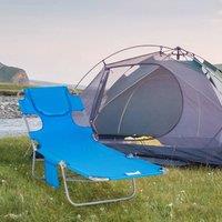 EONLION Sun Lounger with Reading Hole in Blue | Size: 100 cm