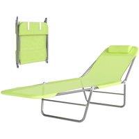 EONLION Adjustable Sun Bed Garden Lounger Recliner in Green | Size: 100 cm