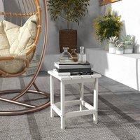 EONLION Square Coffee Table for Porch, Garden in White | Size: 100 cm