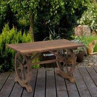 EONLION Outdoor Coffee Table Dining Table in Brown | Size: 100 cm