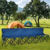 EONLION 6 Seater Folding Bench Camping Chair in Blue | Size: King