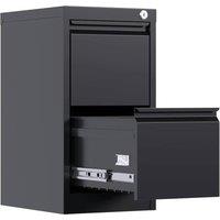 VOGREX 2-Drawer Vertical Filing Cabinet with Lock & Locks Lockable in Black