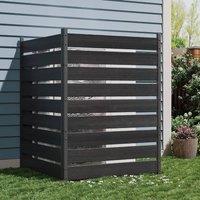 VOGREX 2 Panels Privacy Screen Trash Can Fence Air Conditioner in Black