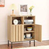 VOGREX Sideboard Buffet Cabinet Storage Hallway Accent Table in Natural | Size: 100 cm