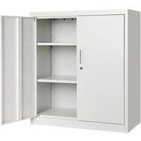 VOGREX Metal 2 Door Office Filing Cabinet 3 Layers Lockable in White