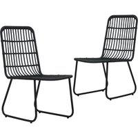 Berkfield Home Garden Chairs 2 pcs Poly Rattan Black