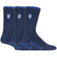 SOCKSHOP Blue Guard Men's 3 Pack Ultra Durable Work Socks: Heavy Duty for Steel Toe Boots in Blue | Size: 9-11