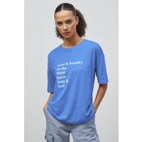 Enorsia Women's Women's Graphic Relaxed Fit T-Shirt in Blue | Size: 14